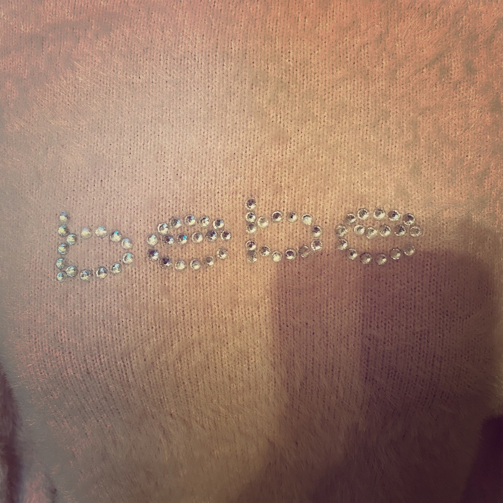 Sweet pink BEBE crop sweater Lg